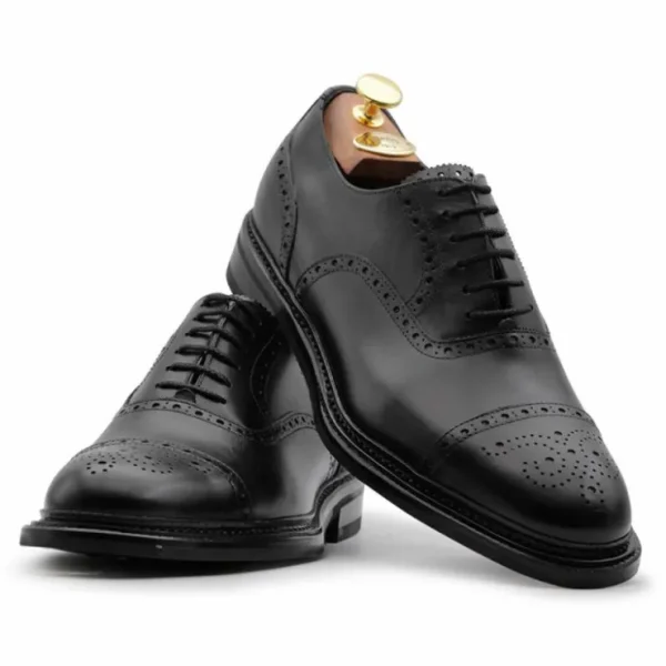 Clearance Harris Shoes 1913 Harris Firenze 1913 Calfskin Cap Toe Shoes Black