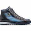 Outlet Harris Shoes 1913 Harris Firenze 1913 Crocodile Print / Calfskin Boots Blue