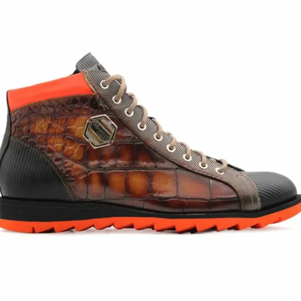 harris_firenze__crocodile_0-7.webp Hot Harris Shoes 1913 Harris Firenze 1913 Crocodile Print Boots Brown