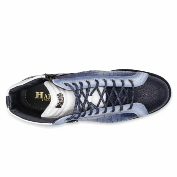 harris_firenze__crocodile_1-8.webp Hot Harris Shoes 1913 Harris Firenze 1913 Crocodile Print Leather Boots Blue