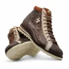 Discount Harris Shoes 1913 Harris Firenze 1913 Crocodile-print Leather Boots Brown