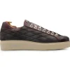 Store Harris Shoes 1913 Harris Firenze 1913 Diamond Stitched Leather Sneakers Brown