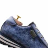 Best Harris Shoes 1913 Harris Firenze 1913 Hand Painted Printed Leather Sneakers Blue