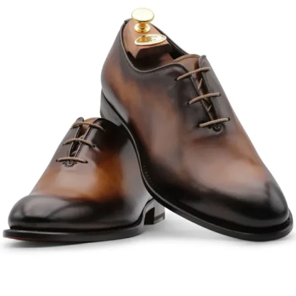 harris_firenze__handpaint_1.webp Outlet Harris Shoes 1913 Harris Firenze 1913 Hand-Painted Leather Lace-Up Oxford Brown