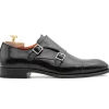 Online Harris Shoes 1913 Harris Firenze 1913 Leather Double Buckle Shoes Black