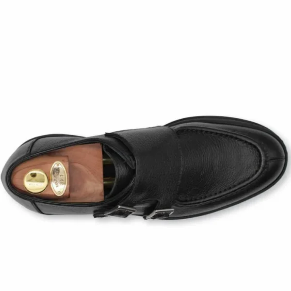 Online Harris Shoes 1913 Harris Firenze 1913 Leather Double Buckle Shoes Black