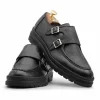 Online Harris Shoes 1913 Harris Firenze 1913 Leather Double Buckle Shoes Black