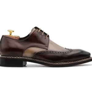 Best Sale Harris Shoes 1913 Harris Firenze 1913 Leather Wingtip Derby Shoes Brown