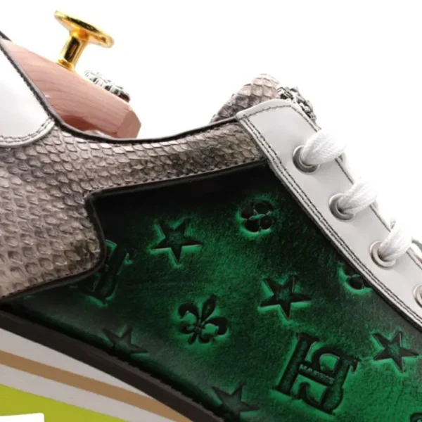 Best Harris Shoes 1913 Harris Firenze 1913 Monogram Printed Leather Sneakers Green