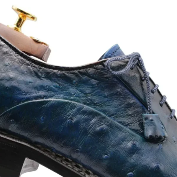 harris_firenze__ostrich_l_2-3.webp Sale Harris Shoes 1913 Harris Firenze 1913 Ostrich Leather Norwegian Construction Oxford Blue