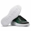 Cheap Harris Shoes 1913 Harris Firenze 1913 Ostrich Print Leather Sneakers Green