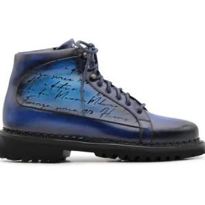 Cheap Harris Shoes 1913 Harris Firenze 1913 Polacchino Hand-Painted Signature Boot Blue Navy BlueNavy