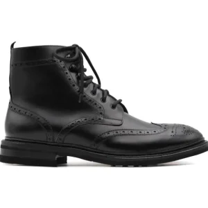 Clearance Harris Shoes 1913 Harris Firenze 1913 Polish Coashed Leather Brogue Boots Black