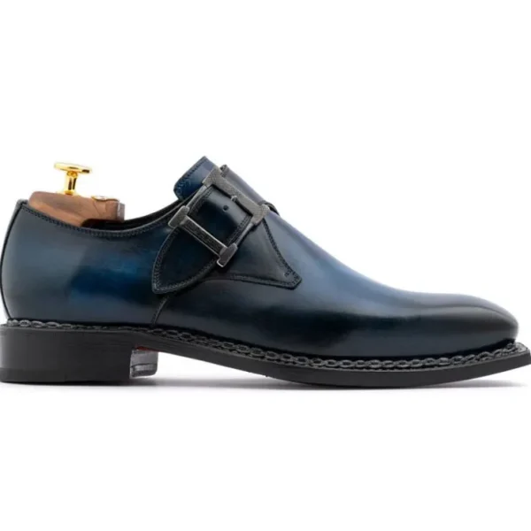 Cheap Harris Shoes 1913 Harris Firenze 1913 Single Buckle Leather Shoes Navy Blue NavyBlue