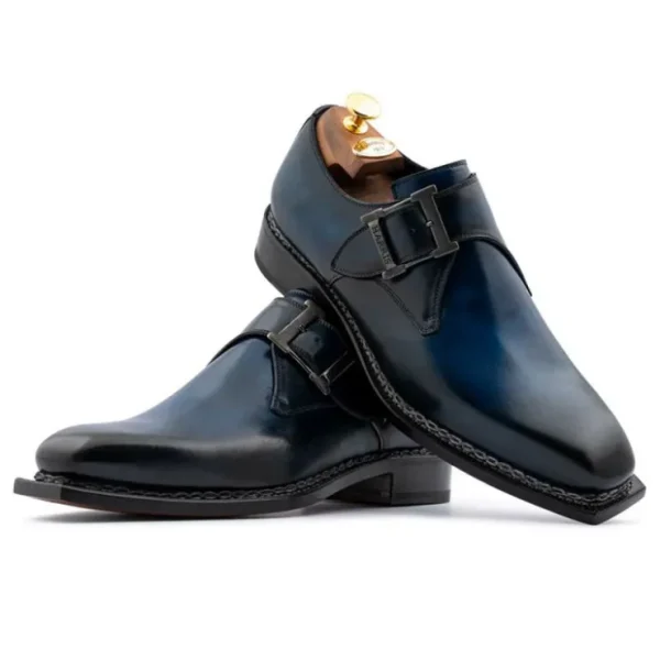 Cheap Harris Shoes 1913 Harris Firenze 1913 Single Buckle Leather Shoes Navy Blue NavyBlue