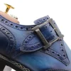 Store Harris Shoes 1913 Harris Firenze 1913 Single Buckle Leather Shoes Blue