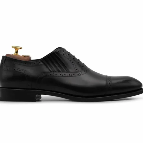 Cheap Harris Shoes 1913 Harris Firenze 1913 Slip-On Mit Brogue Verzierungen Oxford Black