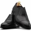 Cheap Harris Shoes 1913 Harris Firenze 1913 Slip-On Mit Brogue Verzierungen Oxford Black