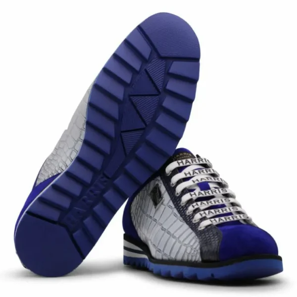 harris_firenze__suede_det_2.webp Best Sale Harris Shoes 1913 Harris Firenze 1913 Suede Details Leather Sneakers Blue