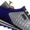 Best Sale Harris Shoes 1913 Harris Firenze 1913 Suede Details Leather Sneakers Blue