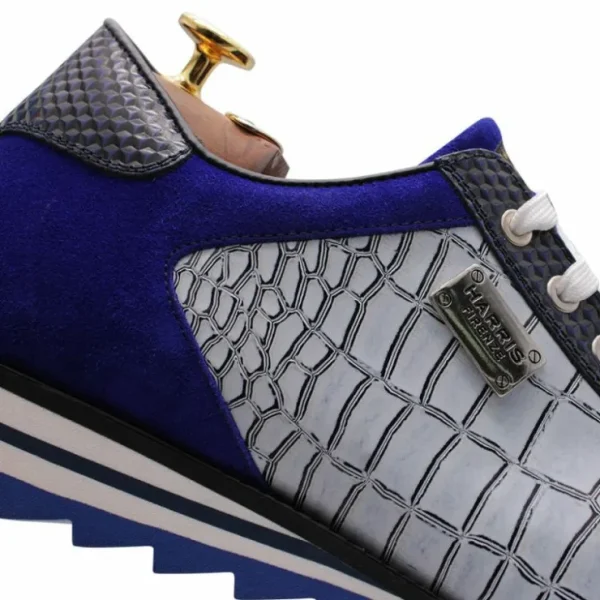 harris_firenze__suede_det_3.webp Best Sale Harris Shoes 1913 Harris Firenze 1913 Suede Details Leather Sneakers Blue