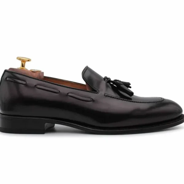 Clearance Harris Shoes 1913 Calfskin Leather Tassel Loafers Bordeaux