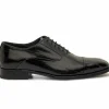 Online Harris Shoes 1913 Eel Leather Stringed Cap Toe Shoes Nero