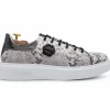 Fashion Harris Shoes 1913 Genuine Python Leather Sneakers Grey/ Black Grey/Black