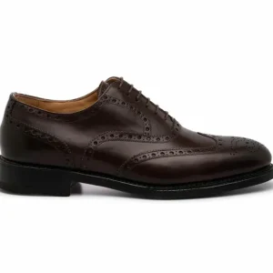 Shop Harris Shoes 1913 Leather Stringed Wingtip Shoes Brown