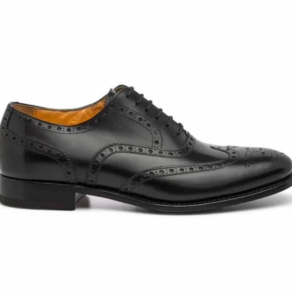 Cheap Harris Shoes 1913 Leather Stringed Wingtip Shoes Nero