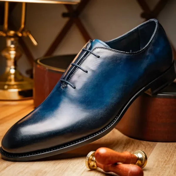 Hot Harris Shoes 1913 Leather Wholecut Oxfords Blue