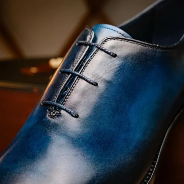 Hot Harris Shoes 1913 Leather Wholecut Oxfords Blue