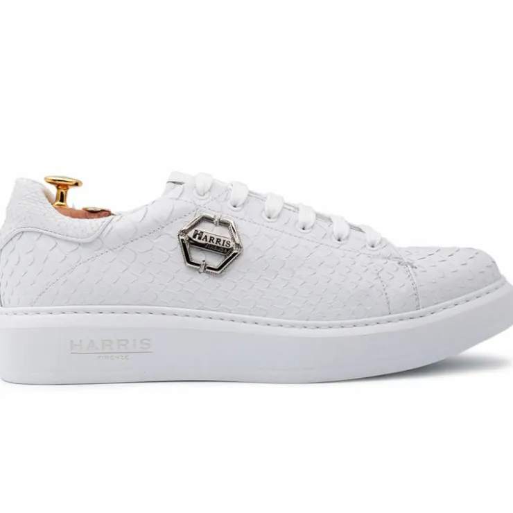 Best Sale Harris Shoes 1913 Natural Python Leather Sneakers White