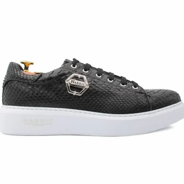 Hot Harris Shoes 1913 Natural Python Leather Sneakers Nero