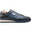 Sale Harris Shoes 1913 Quilted Leather Sneakers e Blu