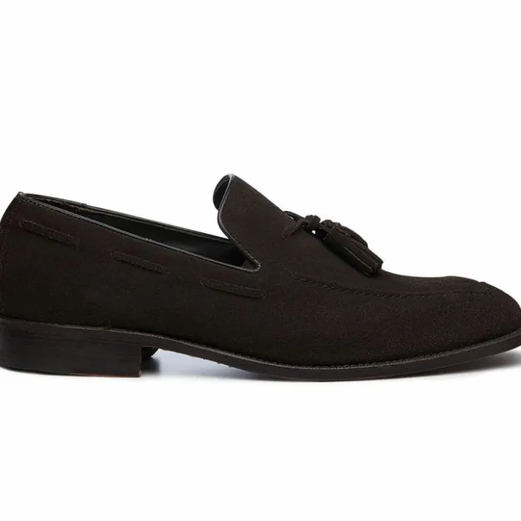 Outlet Harris Shoes 1913 Suede Tassel Moccasin Marrone