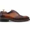 Sale Harris Shoes 1913 Woven Leather Oxfords Brown