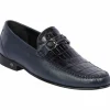 Cheap Lombardy Belly Caiman & Calfskin Bit Loafers Navy Blue NavyBlue