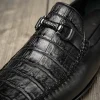 Hot Lombardy Belly Caiman & Calfskin Bit Loafers Black