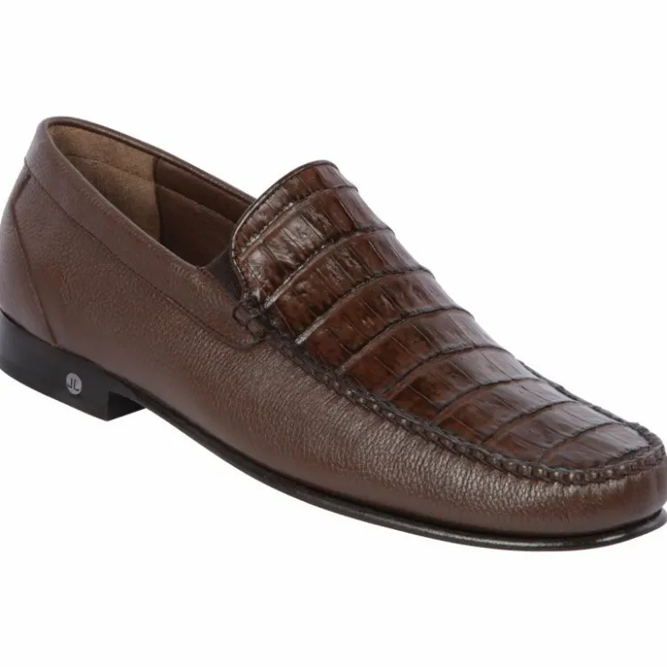 Cheap Lombardy Caiman Belly & Calfskin Loafers Brown