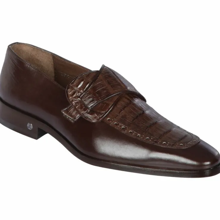 Flash Sale Lombardy Caiman Belly & Calfskin Monkstrap Dress Shoe Brown