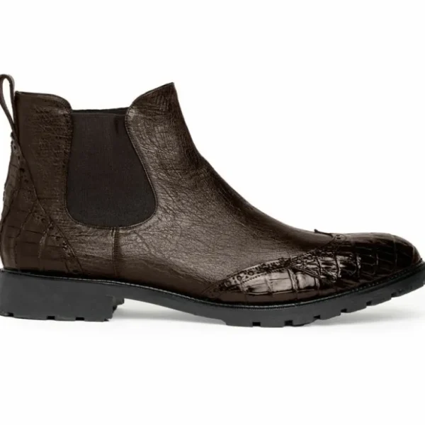 lombardy_caiman_belly_amp_0-7.webp Sale Lombardy Caiman Belly & Smooth Ostrich Chelsea Boots Brown