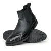 Discount Lombardy Caiman Belly & Smooth Ostrich Chelsea Boots Black