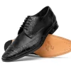 New Lombardy Caiman Belly & Calfskin Wingtip Shoes Black