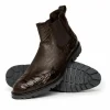 Sale Lombardy Caiman Belly & Smooth Ostrich Chelsea Boots Brown