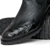 Discount Lombardy Caiman Belly & Smooth Ostrich Chelsea Boots Black