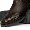 Sale Lombardy Caiman Belly & Smooth Ostrich Chelsea Boots Brown
