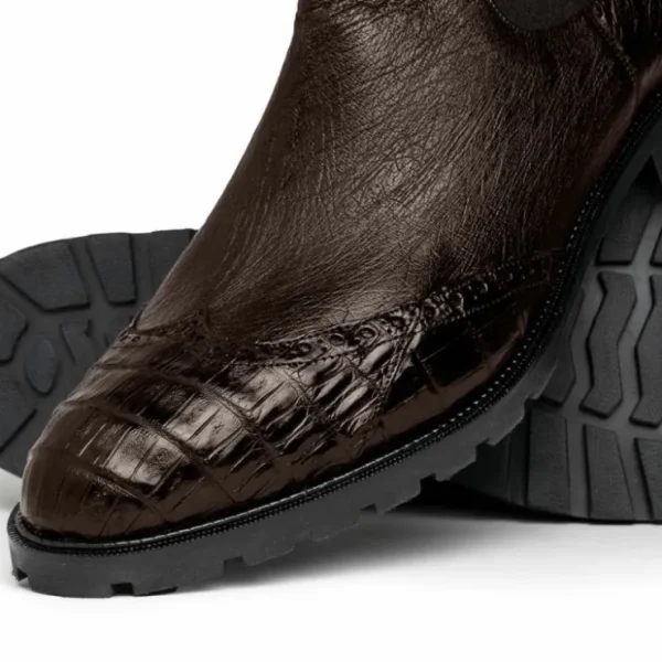 lombardy_caiman_belly_amp_3-1.webp Sale Lombardy Caiman Belly & Smooth Ostrich Chelsea Boots Brown