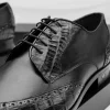 New Lombardy Caiman Belly & Calfskin Wingtip Shoes Black