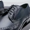 Best Lombardy Caiman Belly & Calfskin Wingtip Shoes Navy Blue NavyBlue